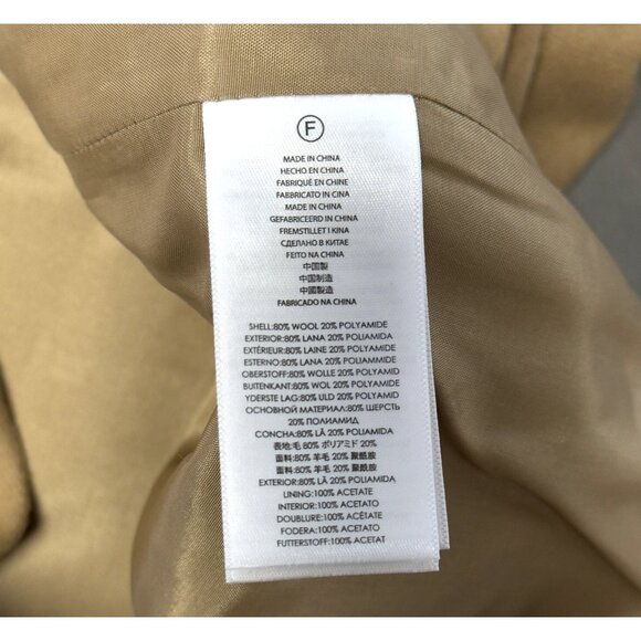 Michael Kors Tan Gold Toggle Button Jacket‎ Zip Pockets Wool Blend Corpcore 12 - Picture 6 of 10